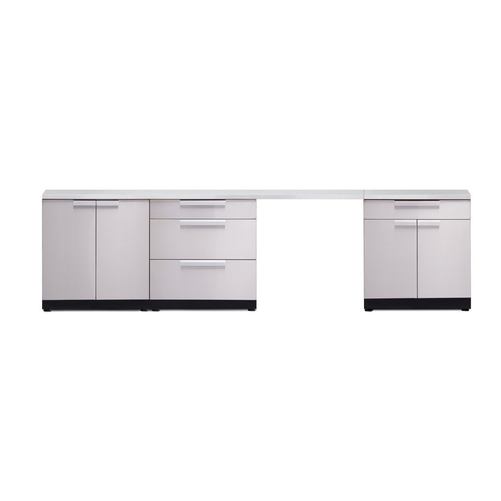 NewAge Outdoor Kitchen 5 PC Cabinet Set in Stainless Steel with Countertops 65050 - BetterPatio.com