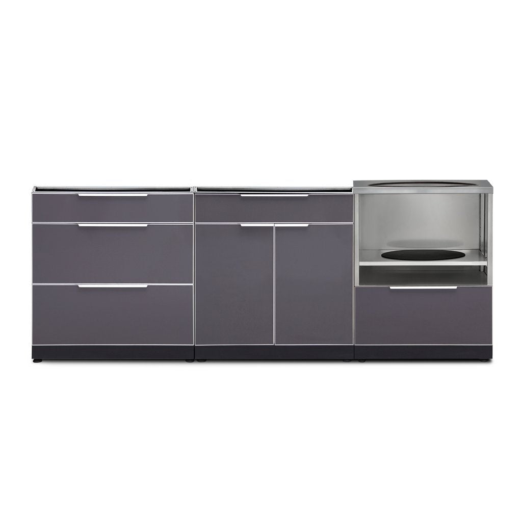 NewAge Outdoor Kitchen 3 PC Cabinet Set in Slate Gray 66202 - BetterPatio.com