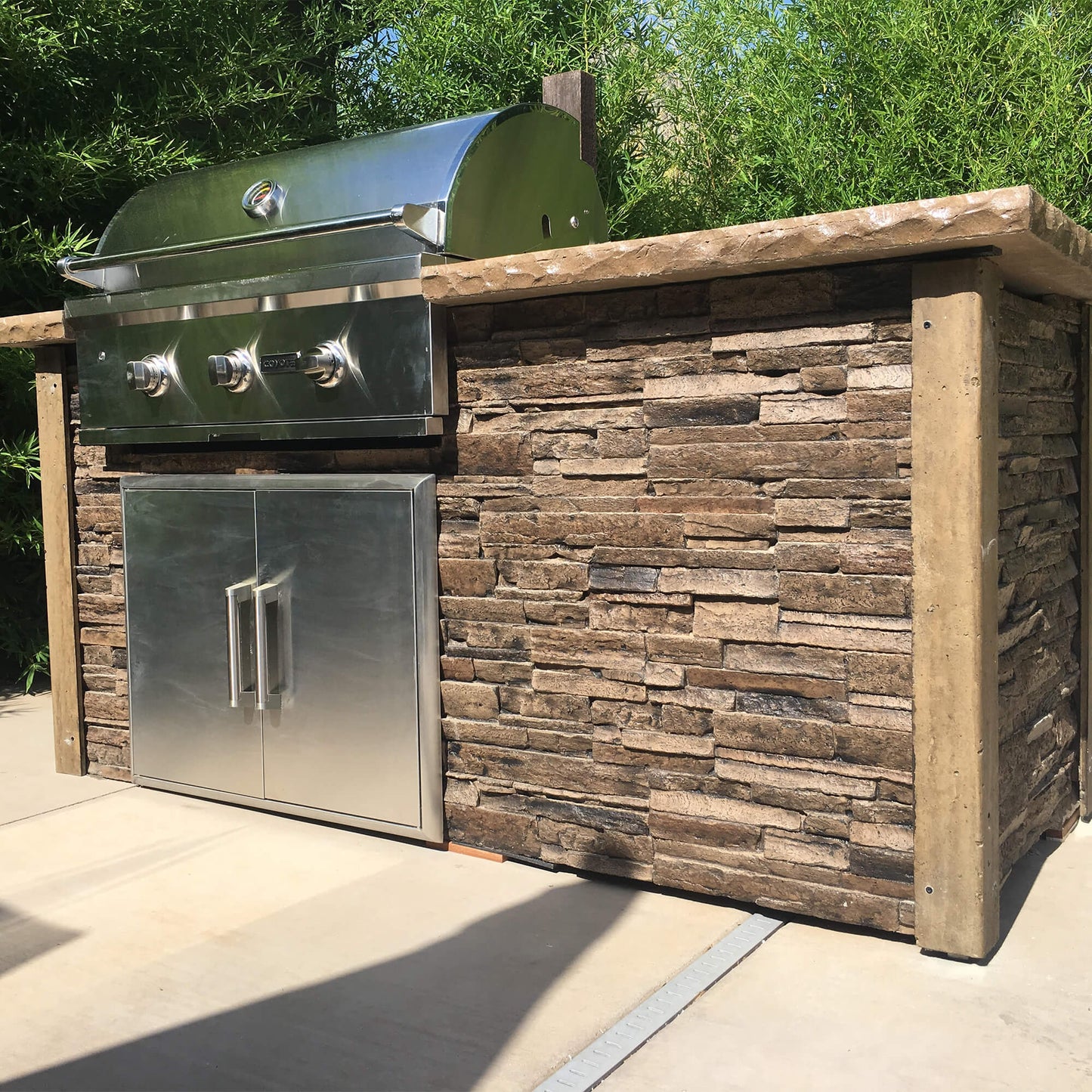 RTA Outdoor Living 6 ft Grill Island with Coyote 34 Inch C-Series Grill RTAC-G6 - BetterPatio.com