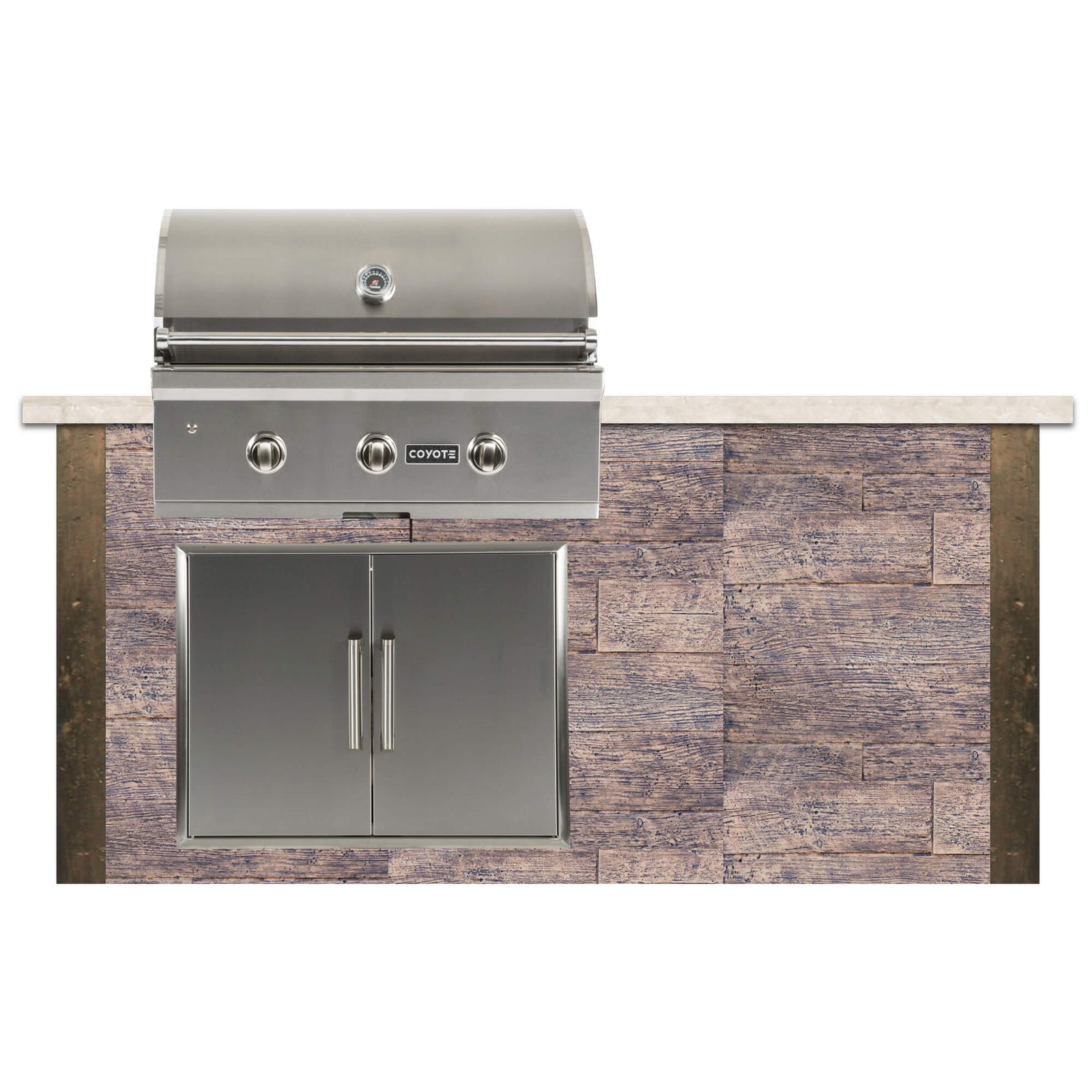 RTA Outdoor Living 6 ft Grill Island with Coyote 34 Inch C-Series Grill RTAC-G6 - BetterPatio.com