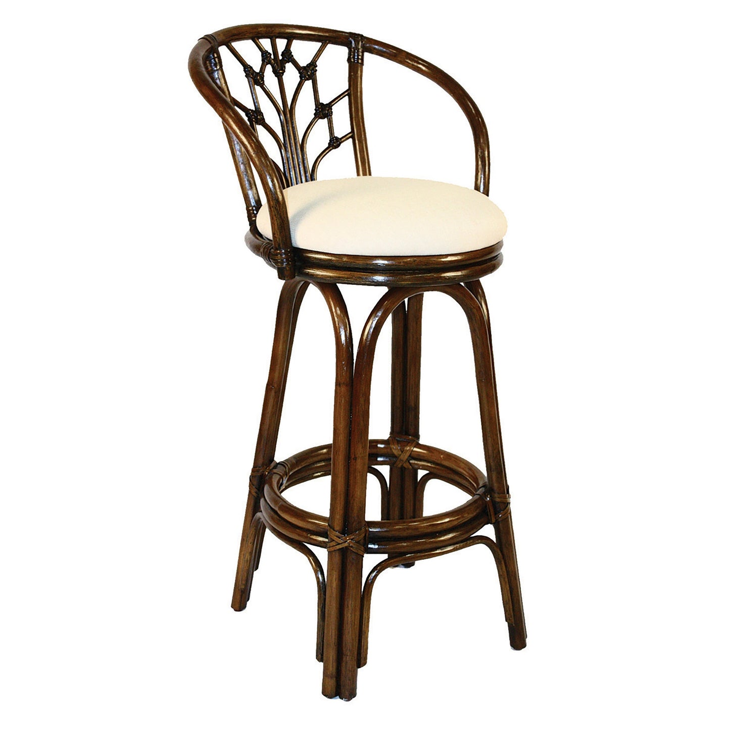 Valencia Indoor Swivel Rattan & Wicker 30" Barstool in Antique Finish | Hospitality Rattan Home