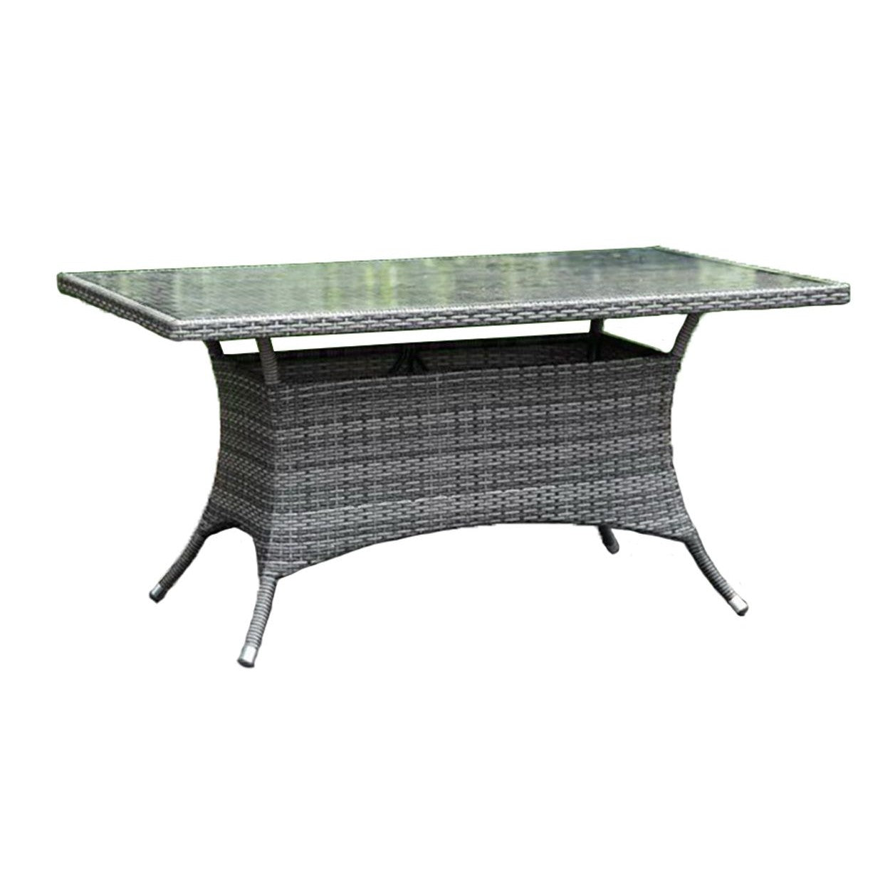 Ultra Rectangular 36 inch x 60 inch Dining Table with Grey Glass 890-1399-GRY-RT - BetterPatio.com