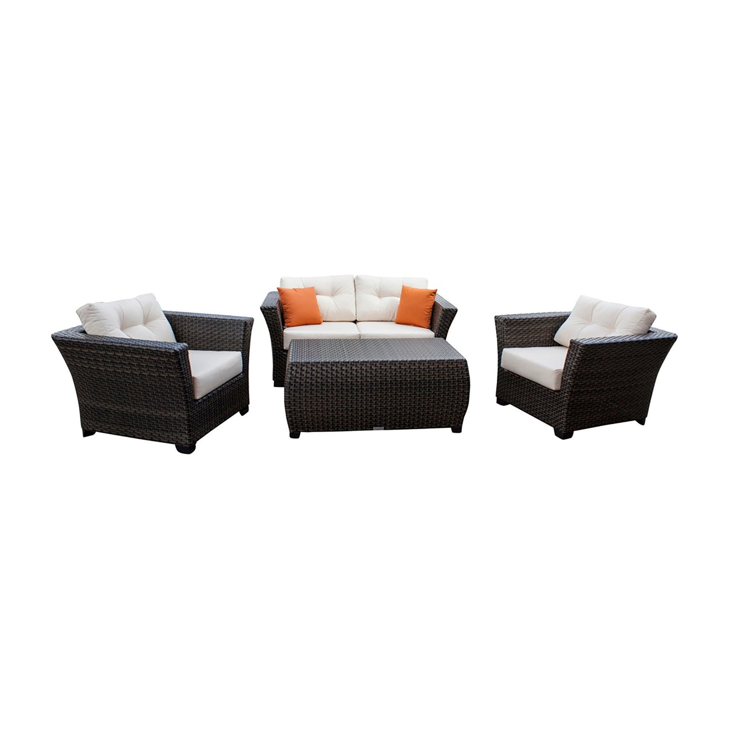Fiji 4 PC Seating Set with Cushion 901-1347-ATQ-4PL-GL - BetterPatio.com