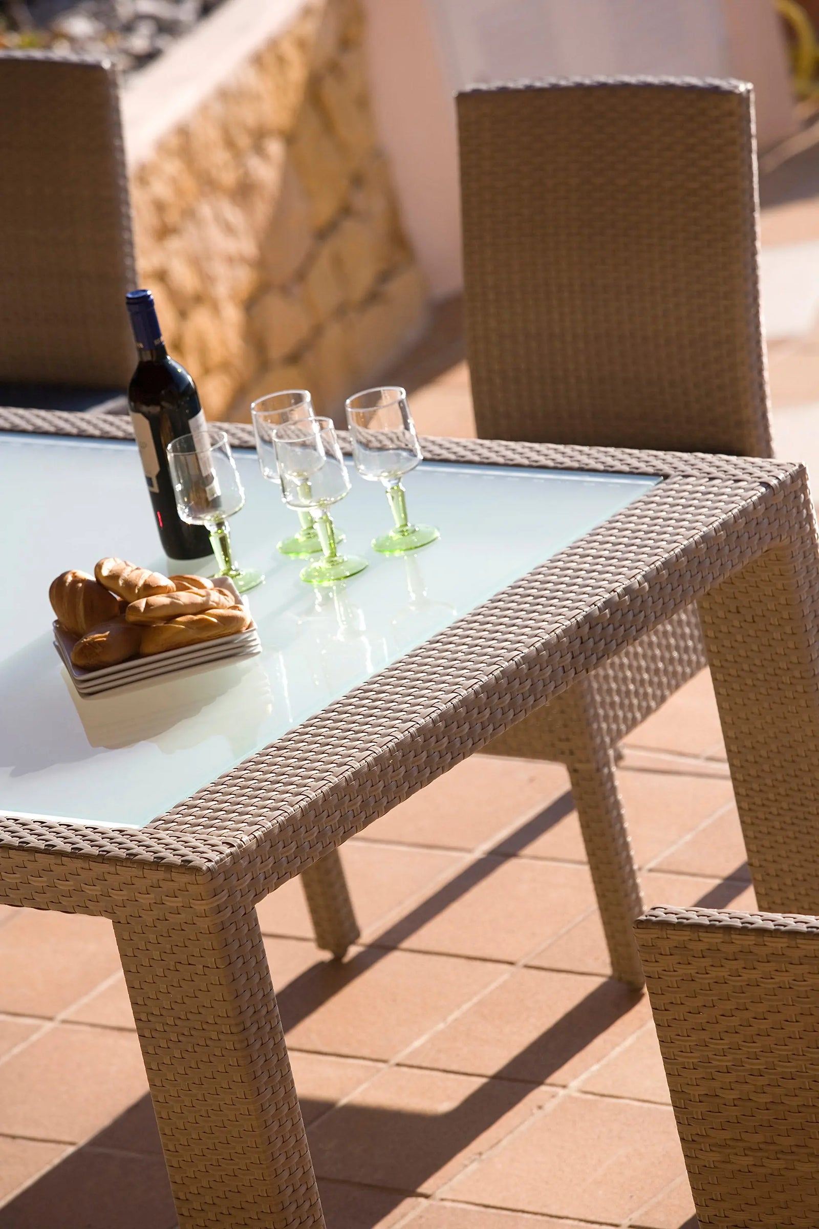 Rubix 7-Piece Side Chair Dining Set with Cushions | Hospitality Rattan Patio