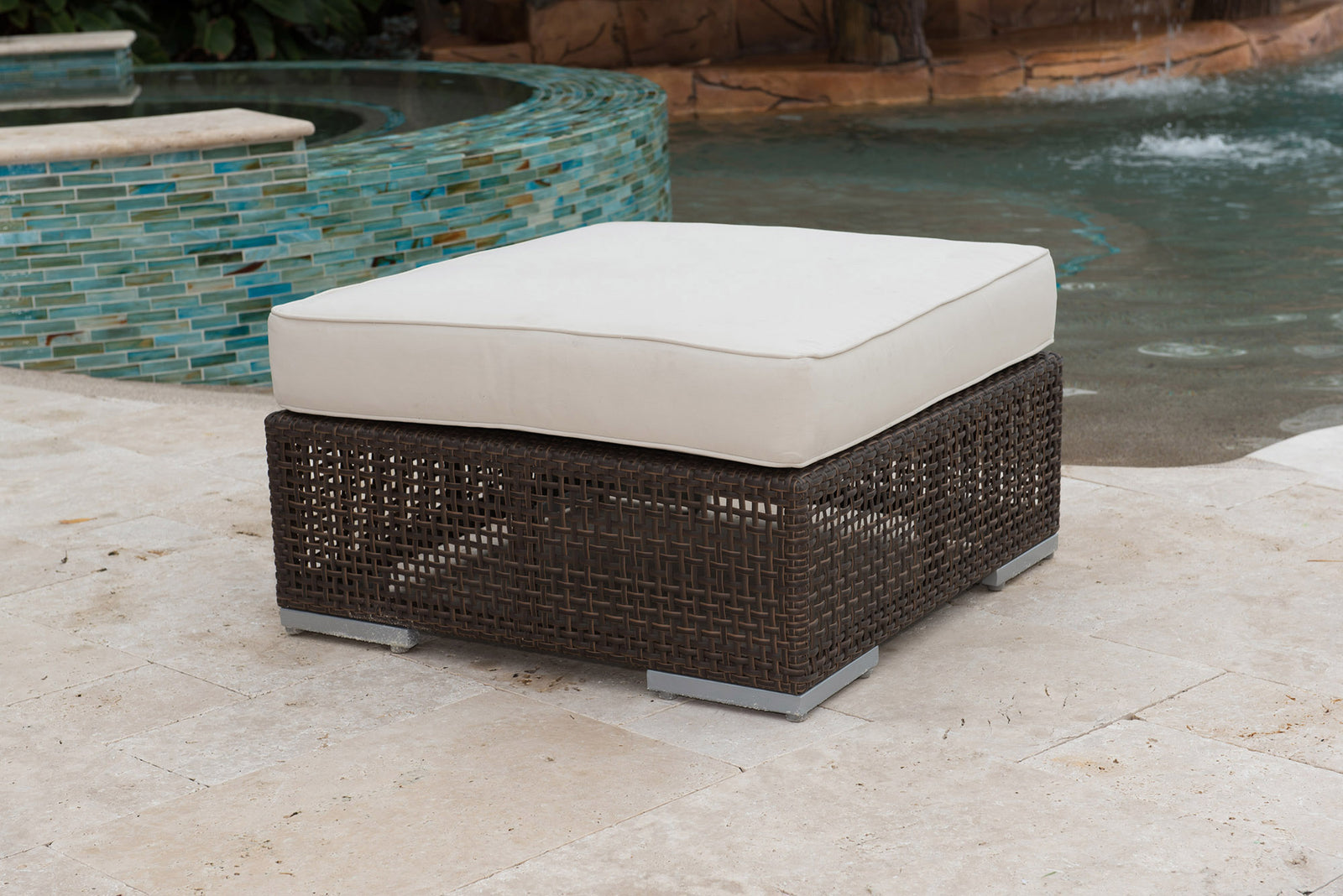 Soho Ottoman with Cushion | Hospitality Rattan Patio