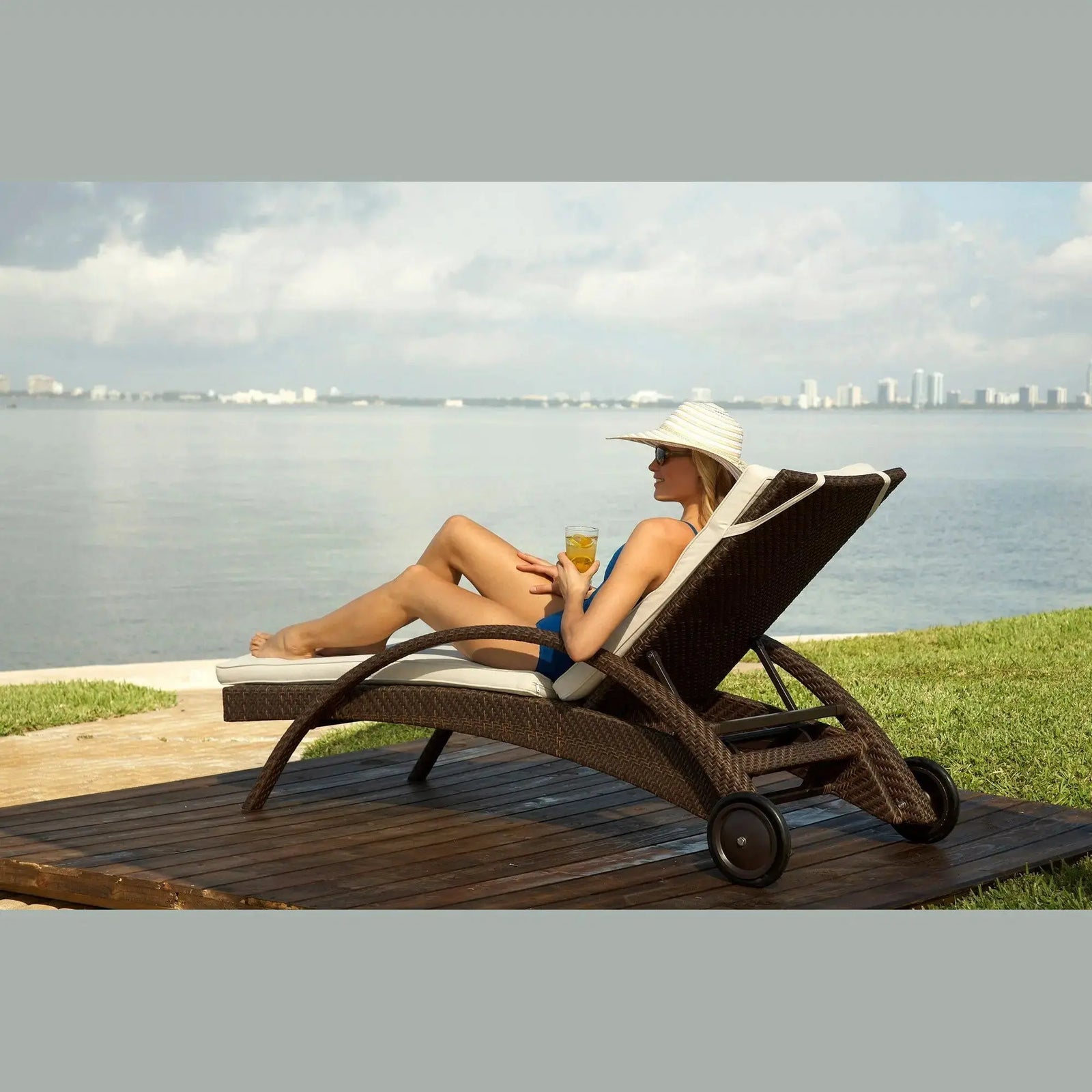 Soho Chaise Lounge with Cushion | Hospitality Rattan Patio