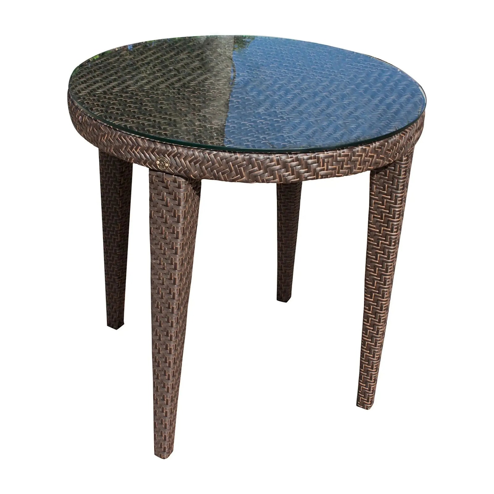Soho Round Bistro Table with Glass | Hospitality Rattan Patio
