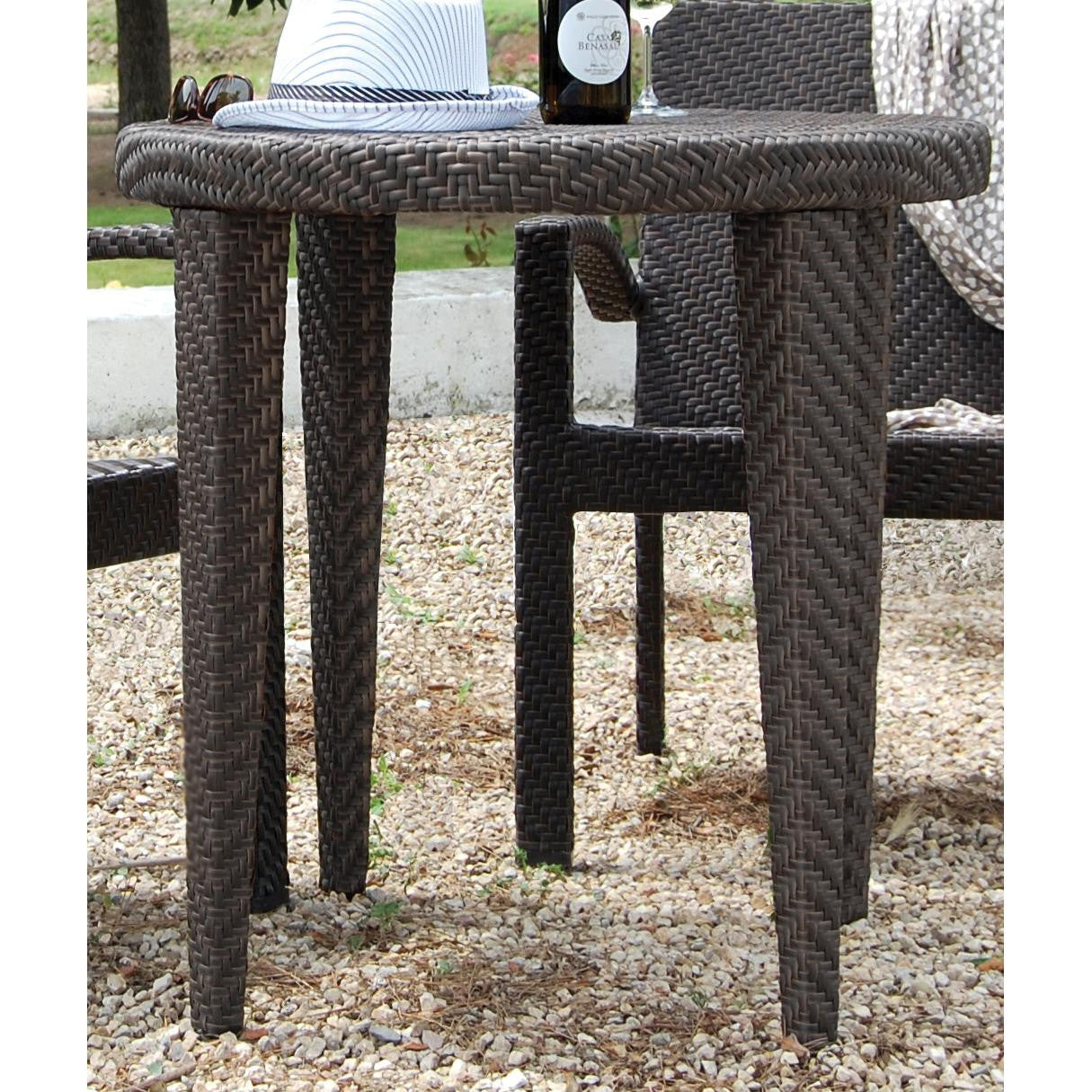 Hospitality Rattan Soho 30" Round Woven Dining Table 903-3305-JBP - BetterPatio.com