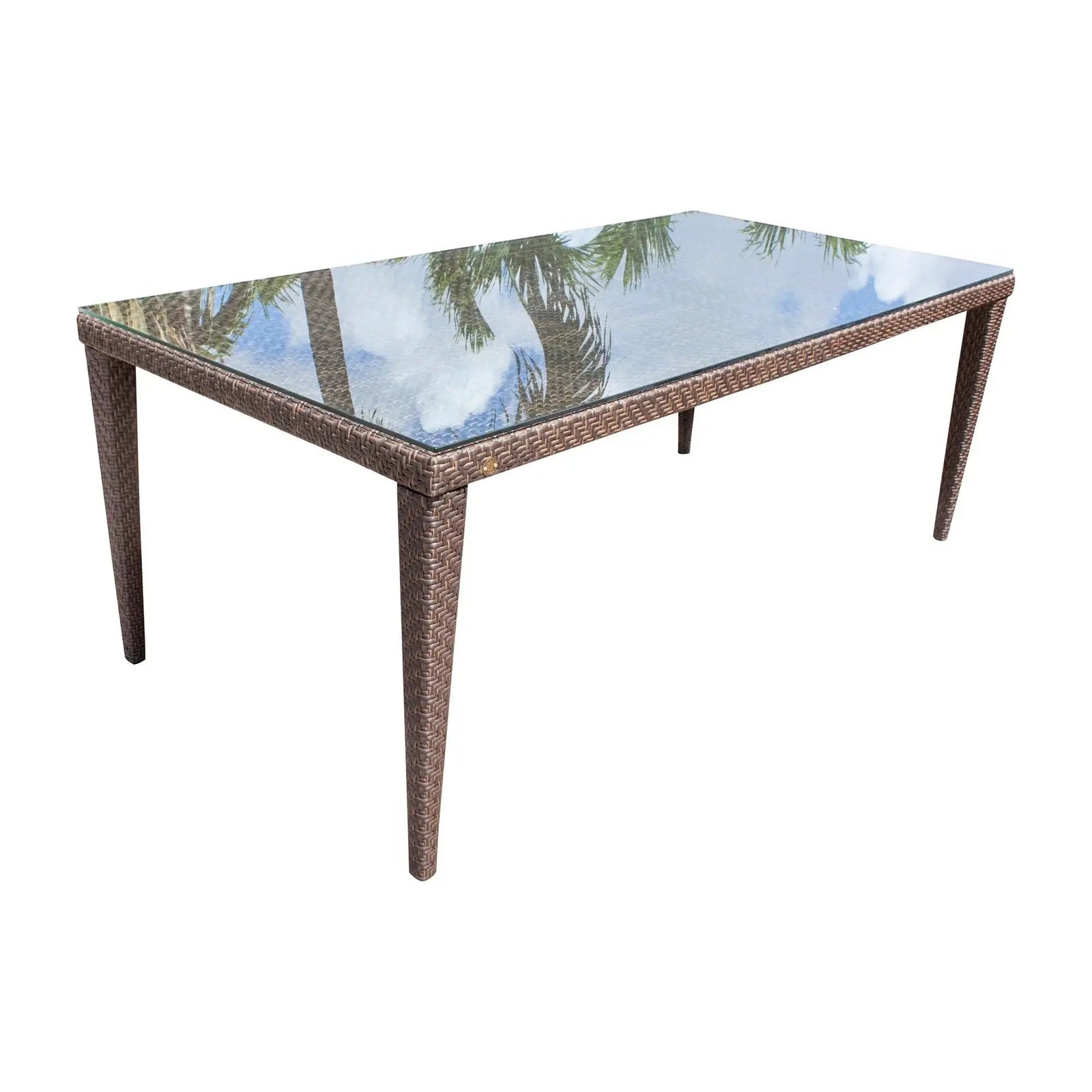 Soho Large Rectangular Dining Table with Glass | Hospitality Rattan Patio