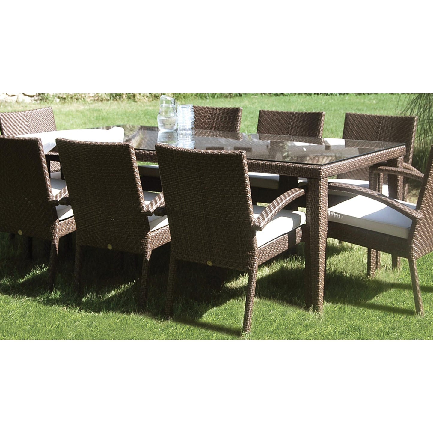 Hospitality Rattan Soho 78" Woven Dining Table 903-3308-JBP - BetterPatio.com