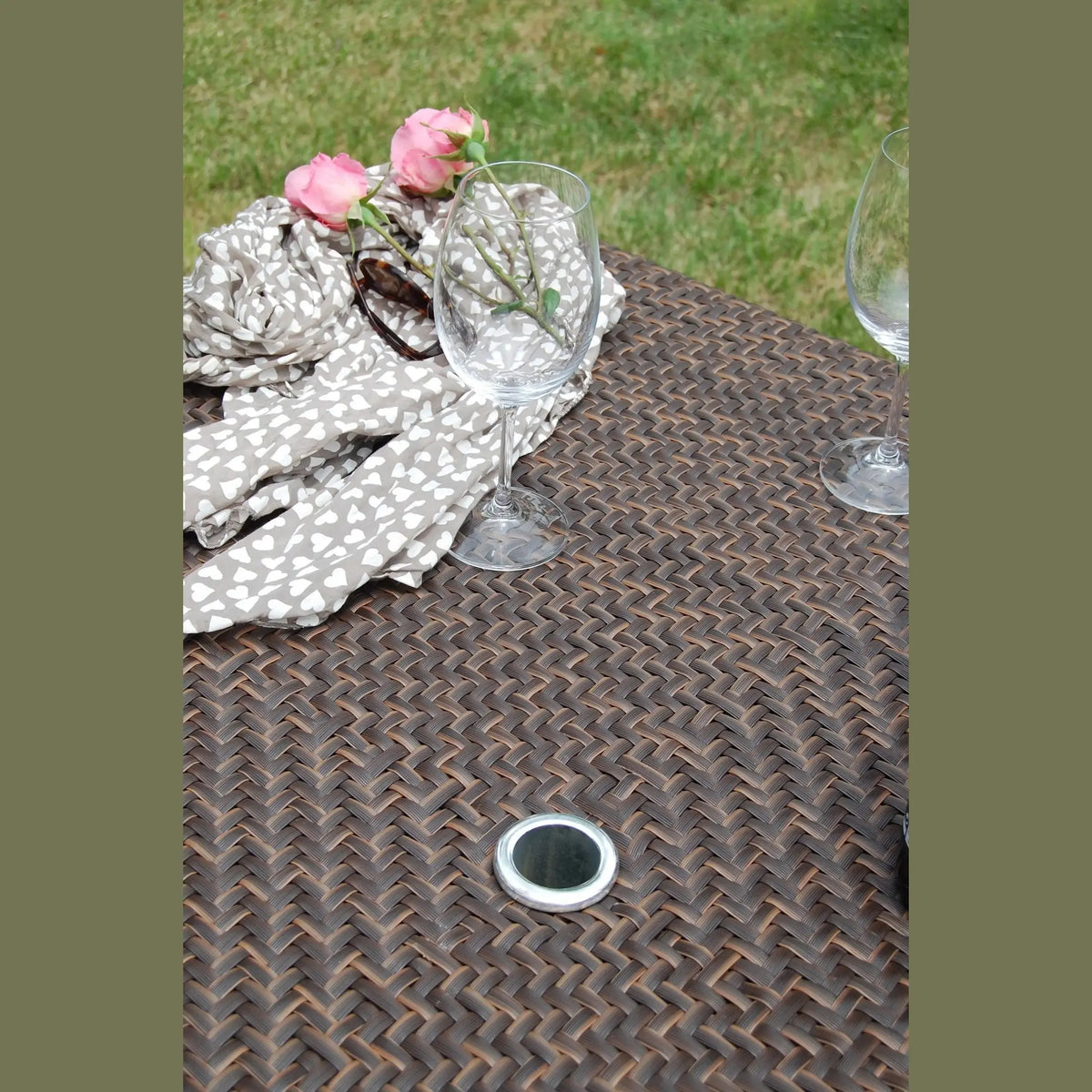 Soho Square Dining Table with Glass | Hospitality Rattan Patio