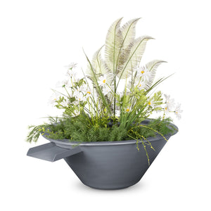 The Outdoor Plus 36" Cazo Powder Coated Planter with Water Bowl