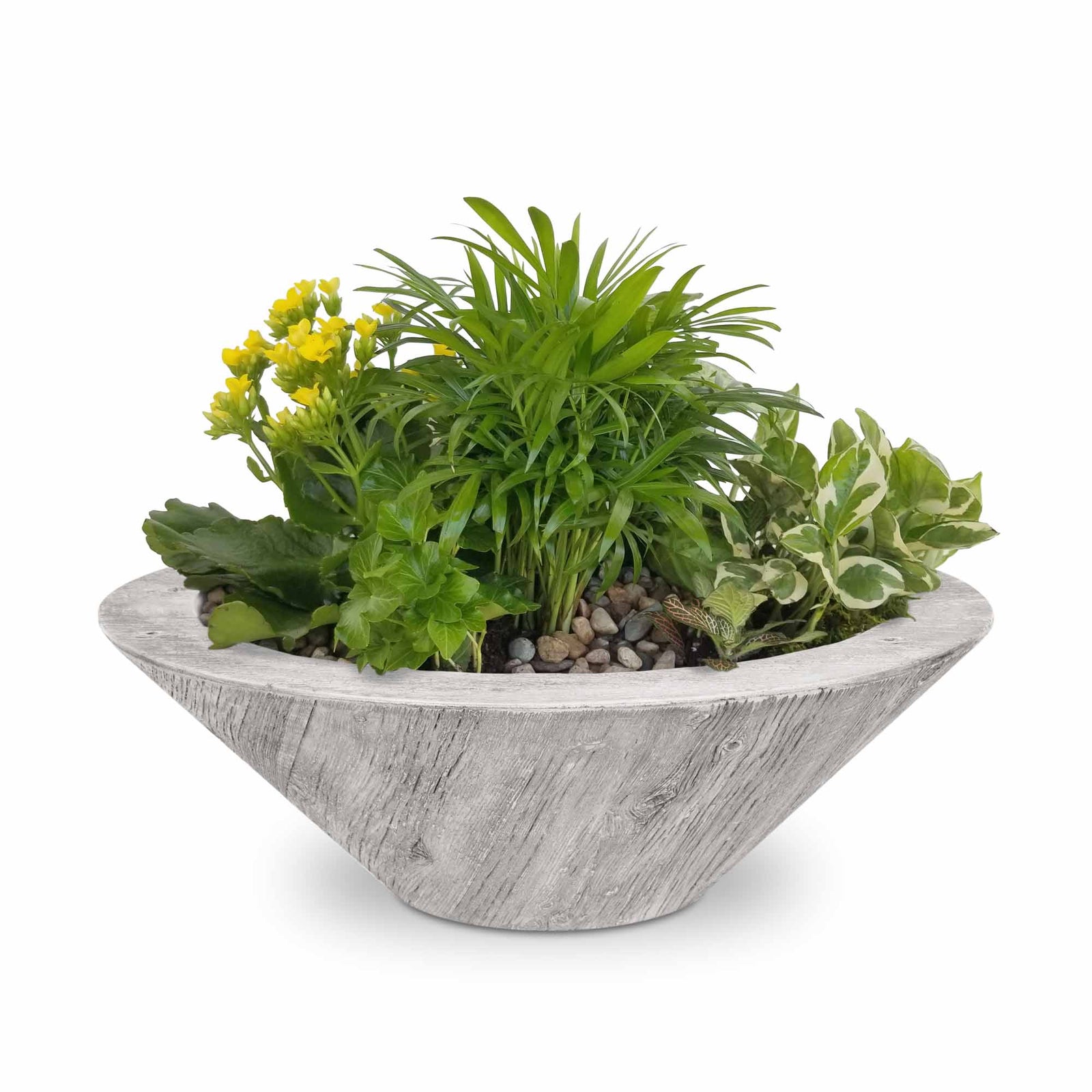 The Outdoor Plus 24" Cazo Wood Grain Planter Bowl