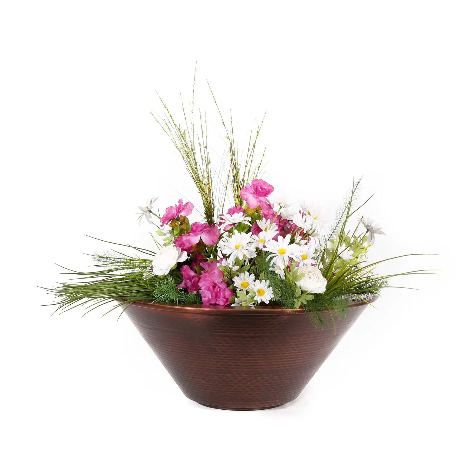 The Outdoor Plus 24" Cazo Hammered Copper Planter Bowl