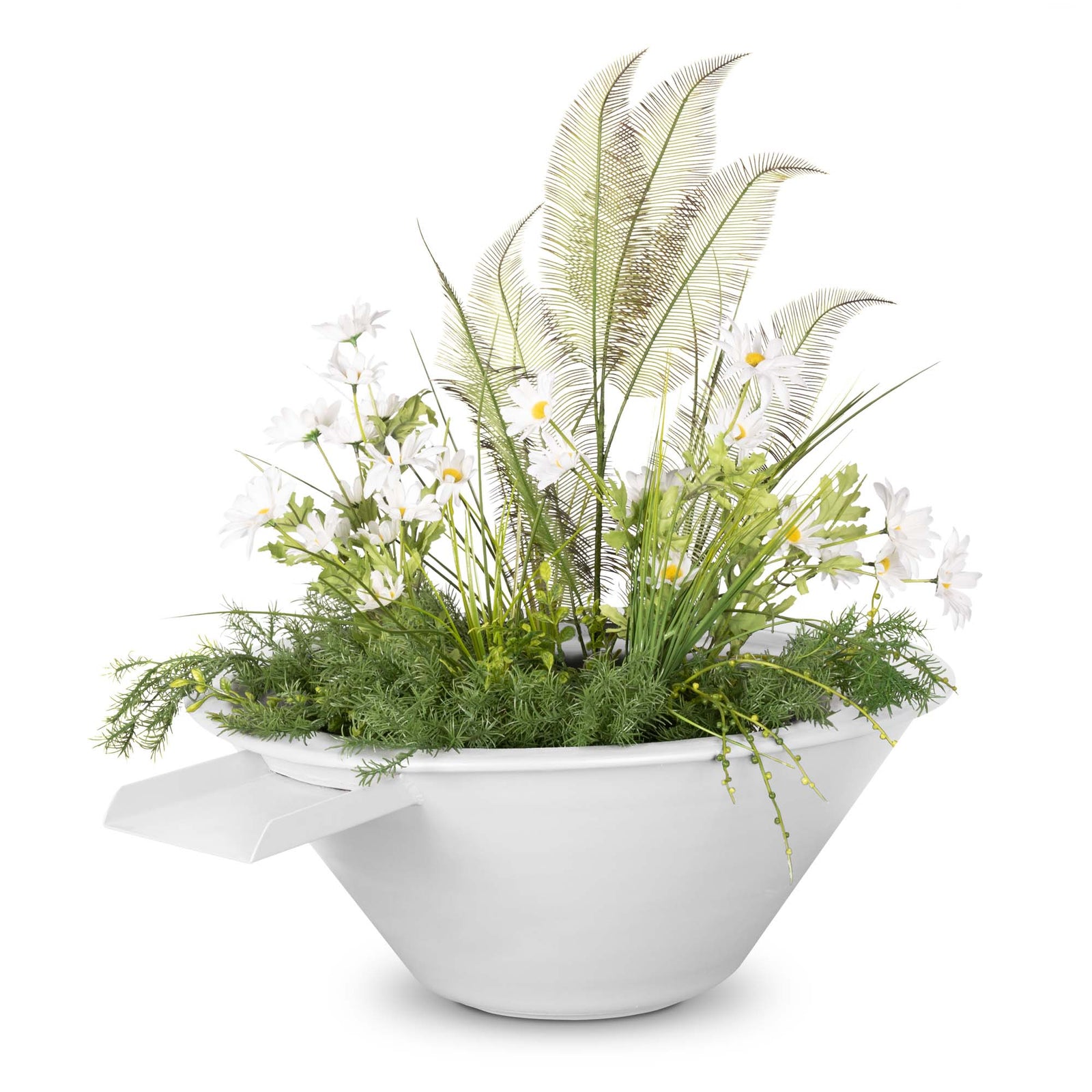 The Outdoor Plus 24" Cazo Powder Coated Planter with Water Bowl