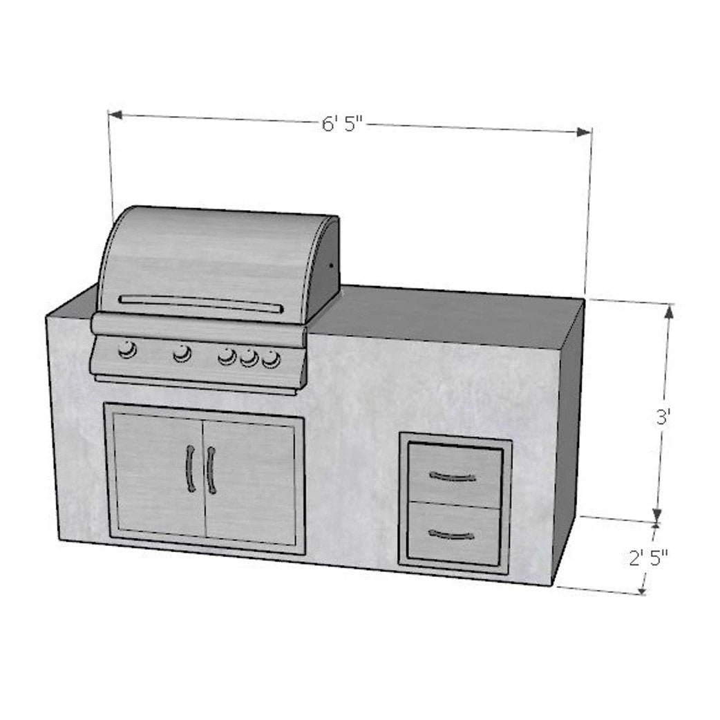 6.5 Foot DIY Linear Outdoor Kitchen with Blaze Appliances // BetterPatio.com