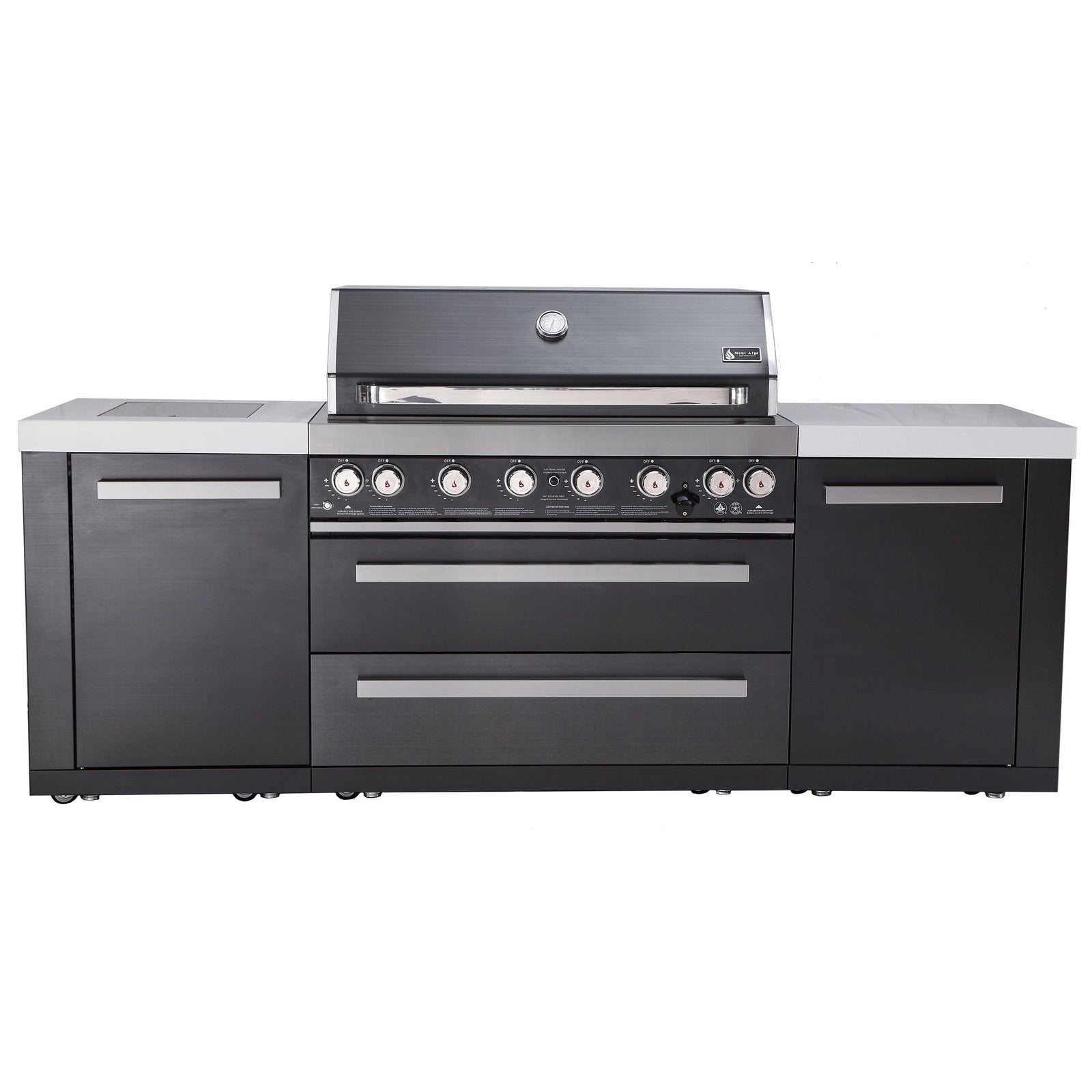 Mont Alpi 8 Foot Black Stainless Steel Outdoor Kitchen // BetterPatio.com