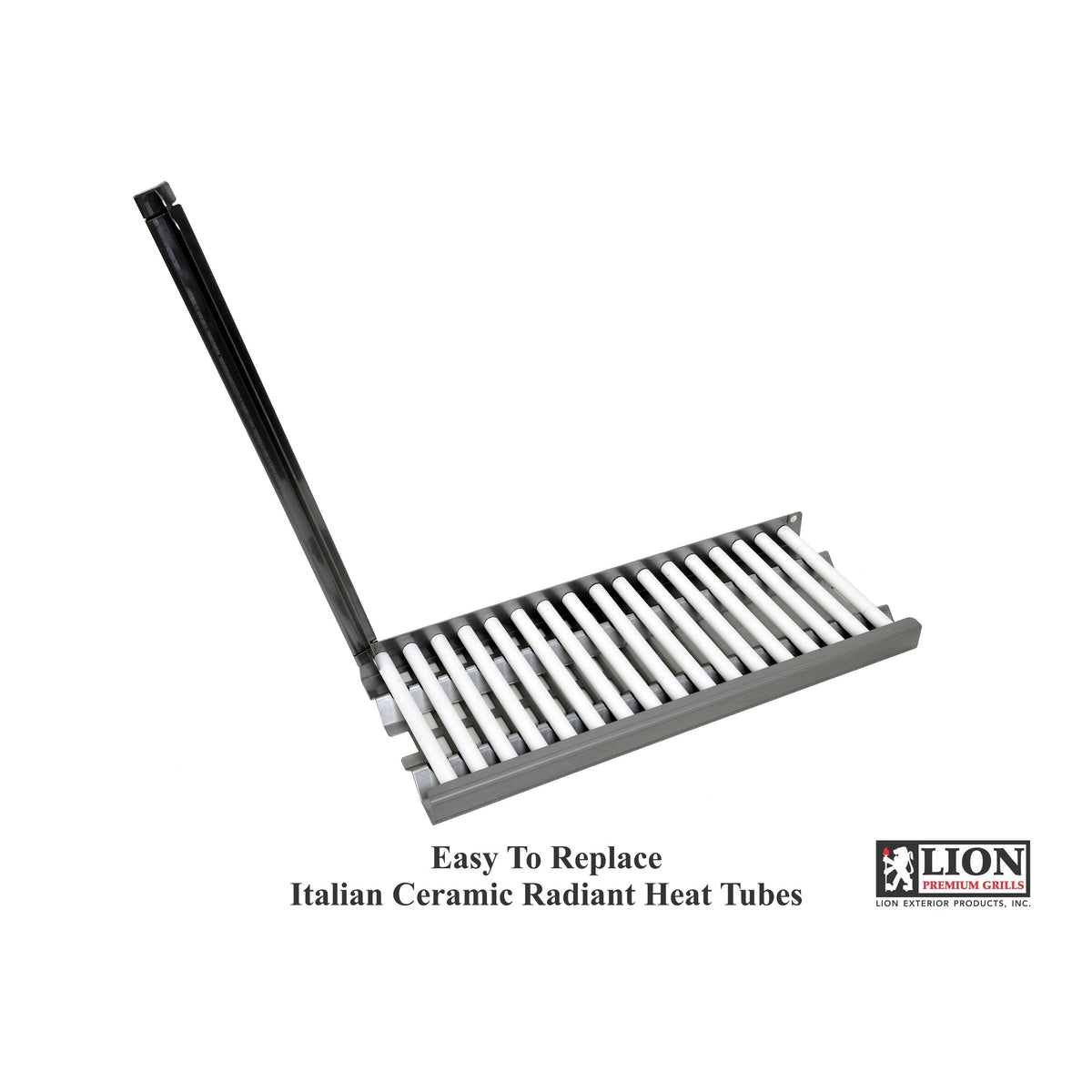 Lion Premium Ceramic Heat Tubes with Vented Flame Tamer - heat tubes with removable tray