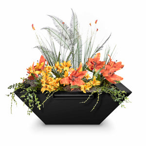 The Outdoor Plus 30" Maya Powder Coated Planter & Water Bowl