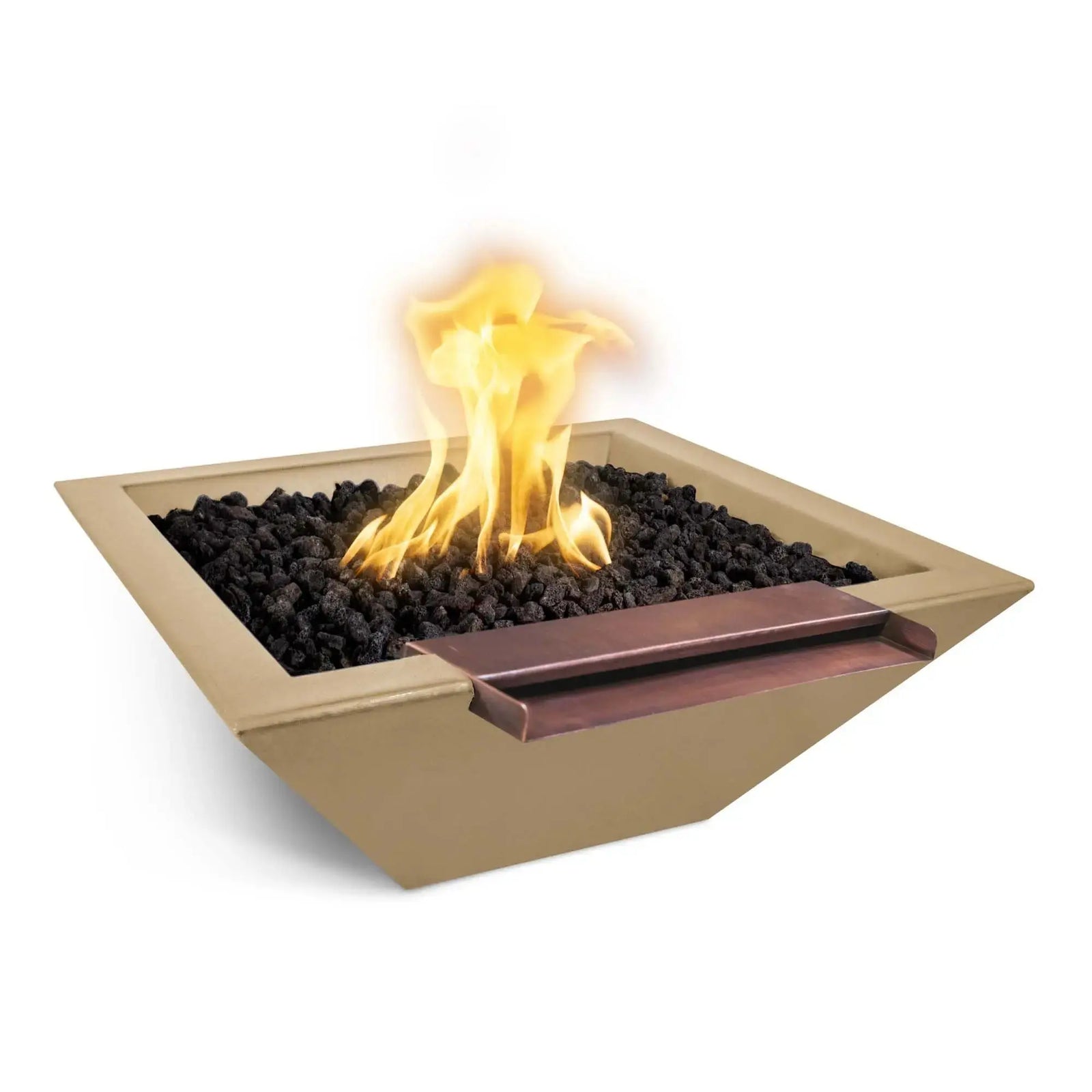 The Outdoor Plus 24" Maya GFRC Fire & Wide Spill Water Bowl