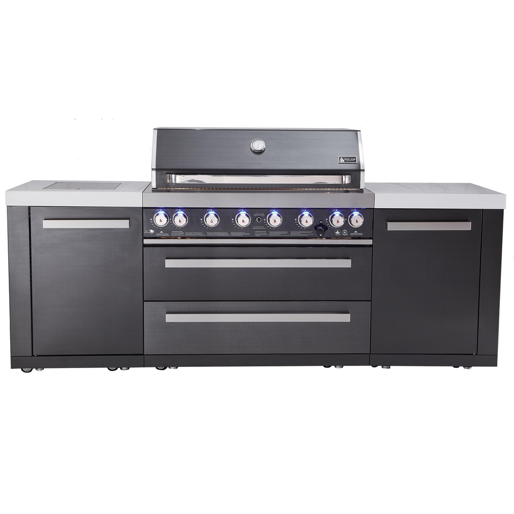 Mont Alpi 8 Foot Black Stainless Steel Outdoor Kitchen // BetterPatio.com