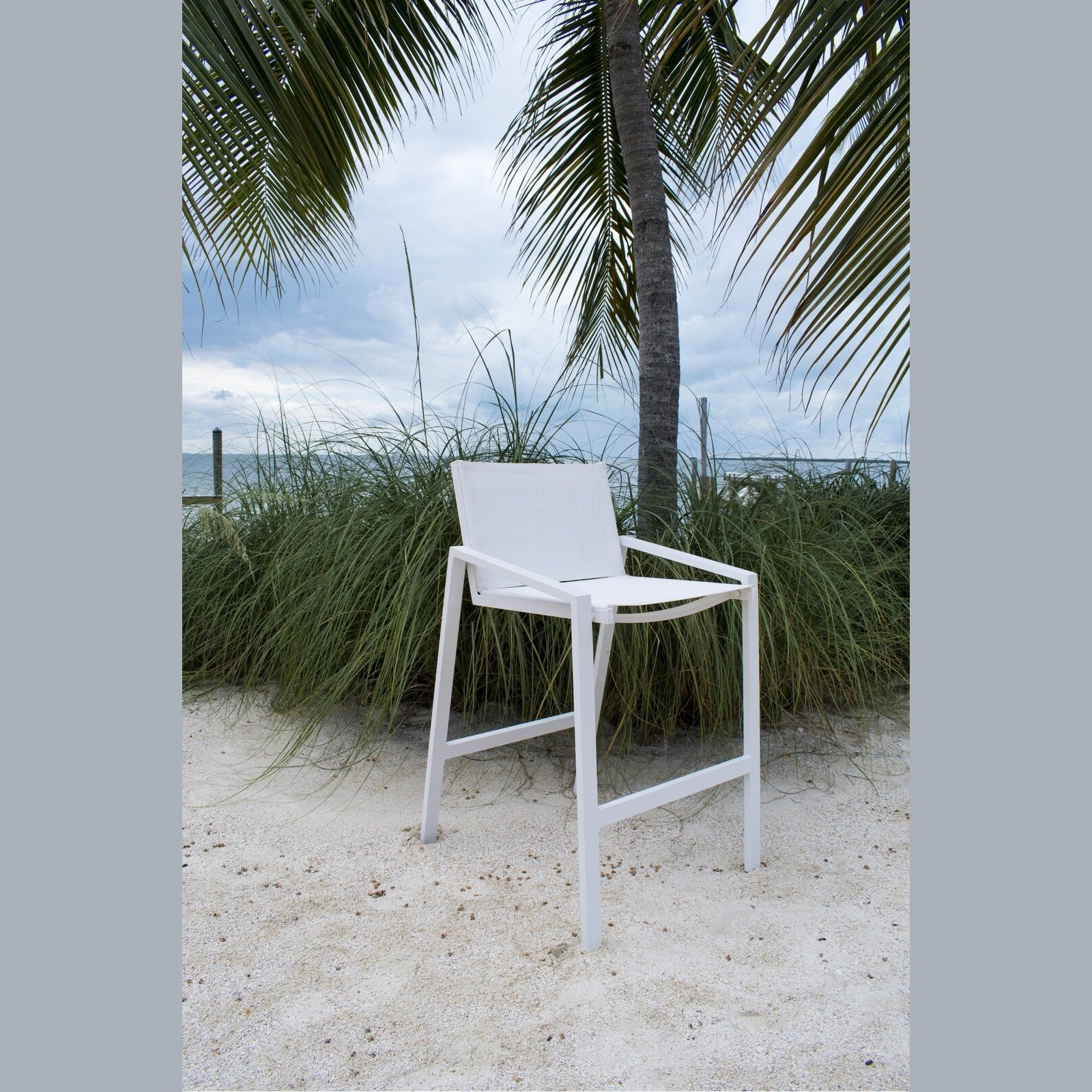 Panama Jack Mykonos Stackable Barstool PJO-2401-WHT-BS - BetterPatio.com