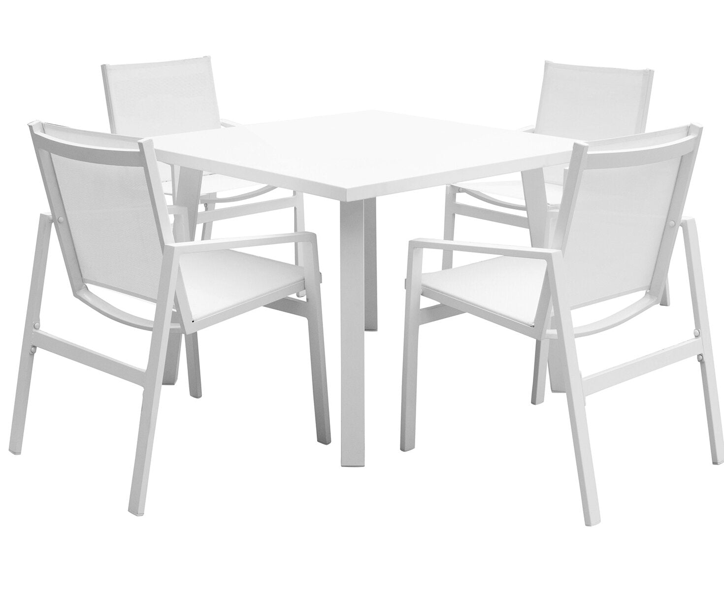Panama Jack Mykonos 5 Pc Square Dining PJO-2401-WHT-5DA - BetterPatio.com
