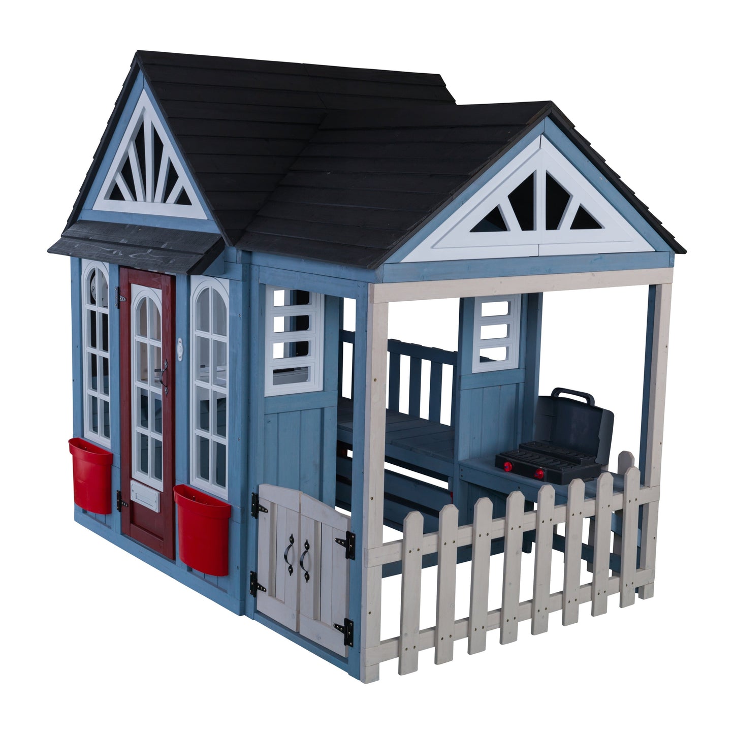 KidKraft Timber Trail Wooden Outdoor Playhouse P280099 - BetterPatio.com