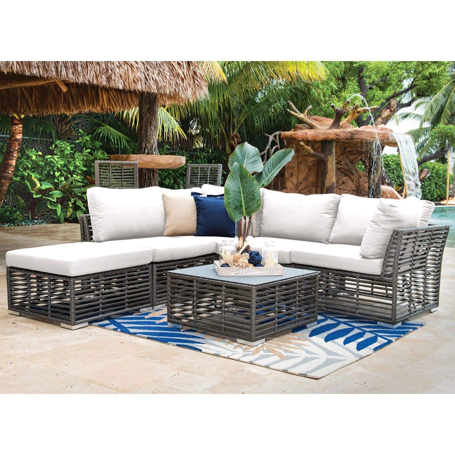 Panama Jack Graphite Modular Armless Chair PJO-1601-GRY-A - BetterPatio.com