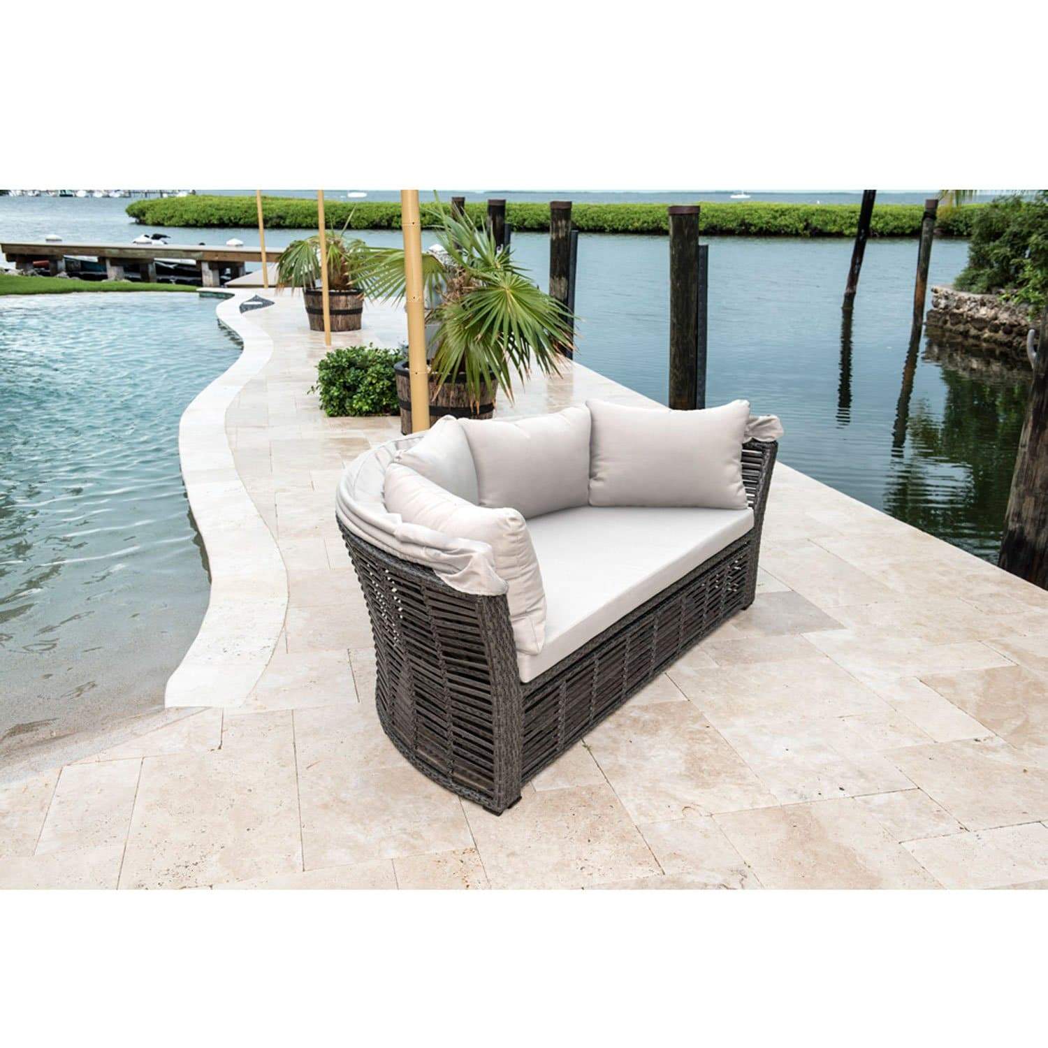Panama Jack Graphite Canopy Daybed PJO-1601-GRY-CD - BetterPatio.com