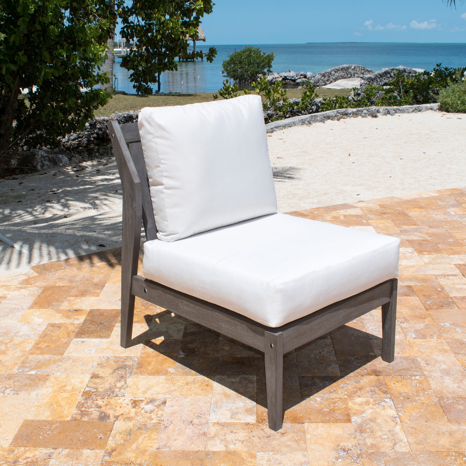 Panama Jack Poolside Modular Armless Chair with Cushion - BetterPatio.com