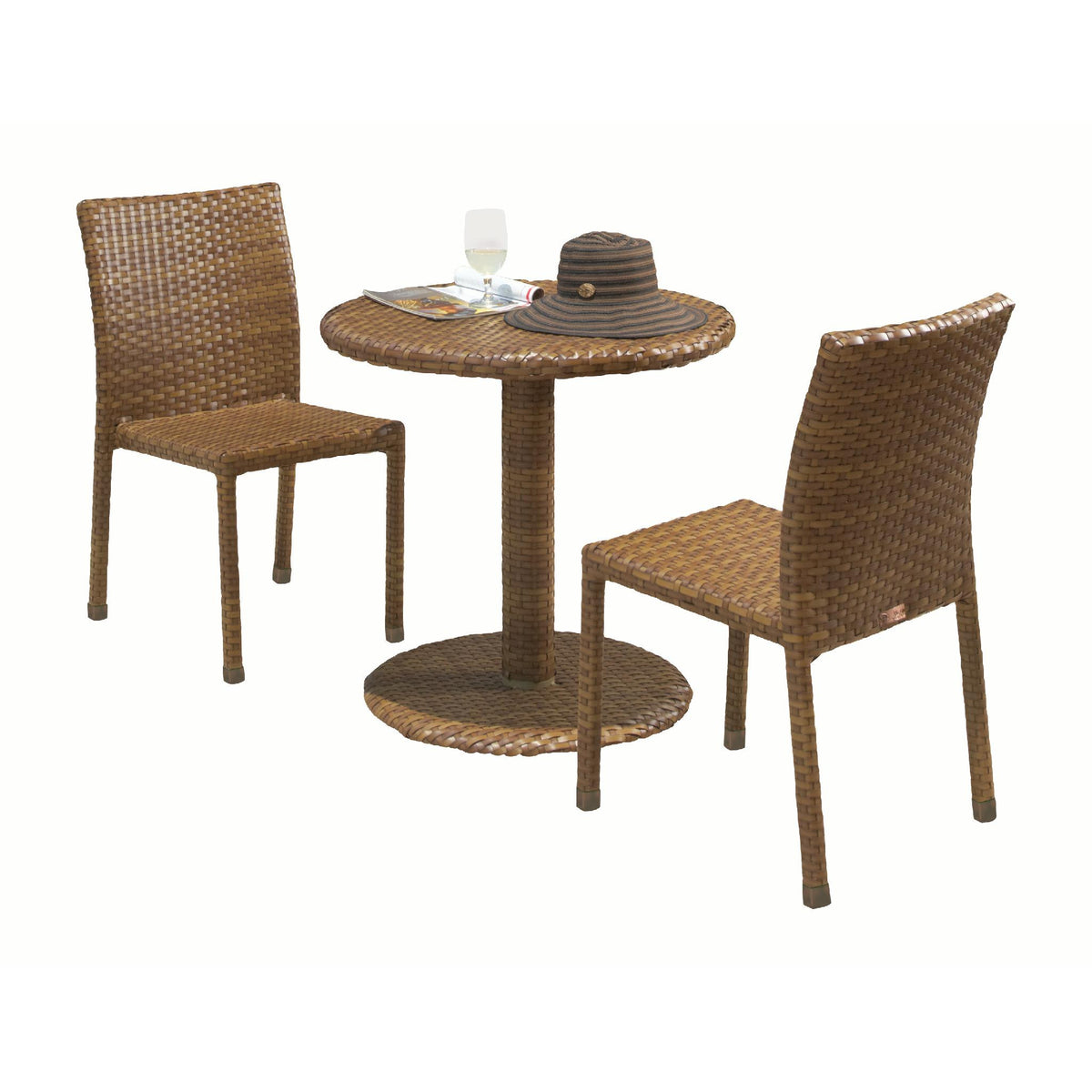 Panama Jack St Barths Armless Bistro Set 3 piece PJO-3001-BRN-3PBS - BetterPatio.com