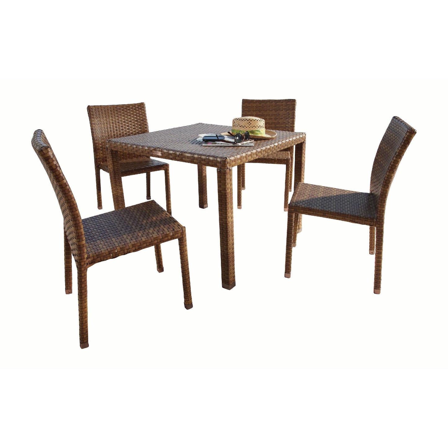 Panama Jack St Barths Side Chair Dining Set 5 piece PJO-3001-BRN-5PCS - BetterPatio.com