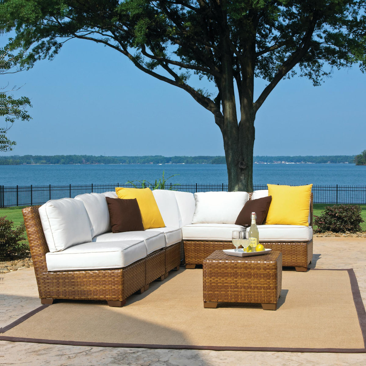 Panama Jack St Barths 7 piece Sectional Set PJO-3001-BRN-7SEC - BetterPatio.com