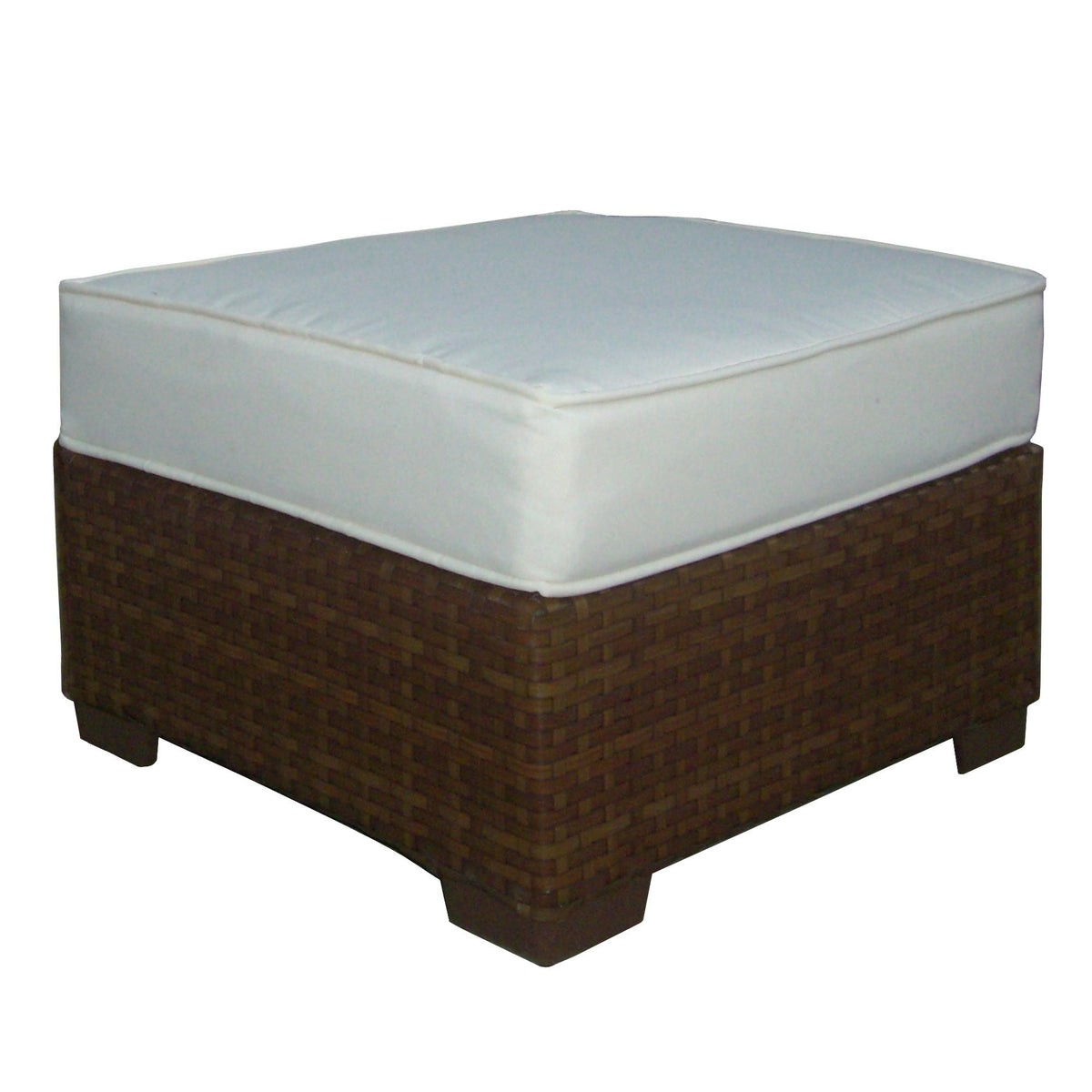 Panama Jack St Barths Wicker Ottoman PJO-3001-BRN-OT - BetterPatio.com