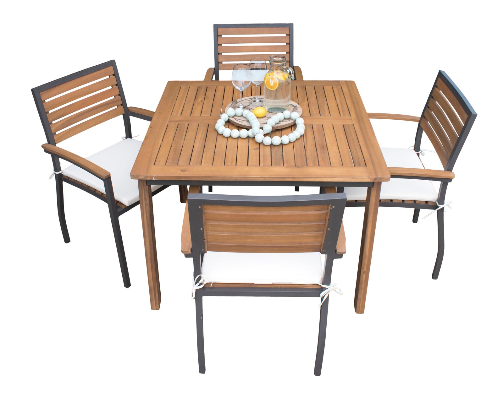 Panama Jack Boca Grande 5-Piece Square Dining Set PJO-3201-GRY-5DA-CUSH