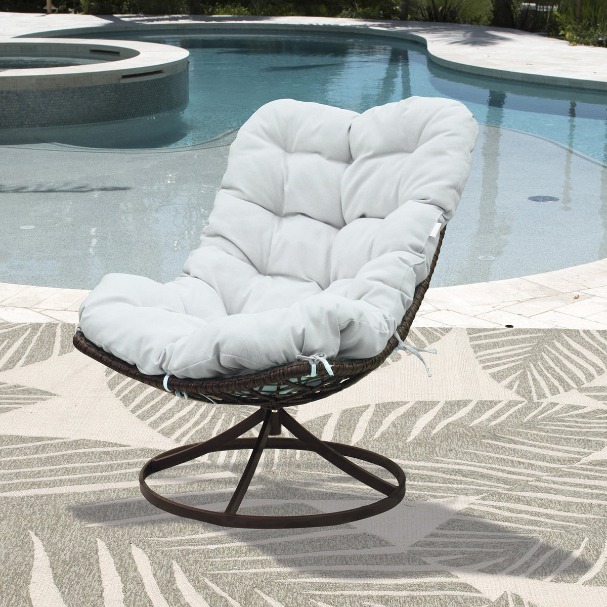 Panama Jack Outdoor Swivel Chair with Cushion PJO-9001-GB-SW - BetterPatio.com