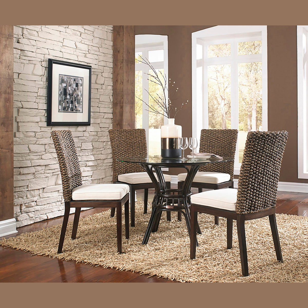 Panama Jack Sunroom Sanibel Dining Set with Cushions PJS-1001-ATQ-6PD - BetterPatio.com