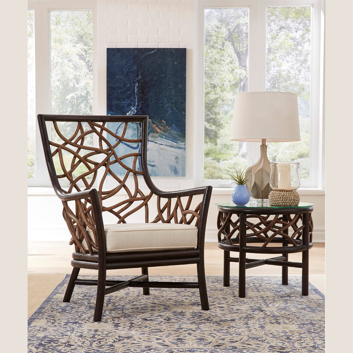 Panama Jack Sunroom Trinidad 2 PC Occasional Chair Set with Cushions PJS-1401-BLK-2CE - BetterPatio.com