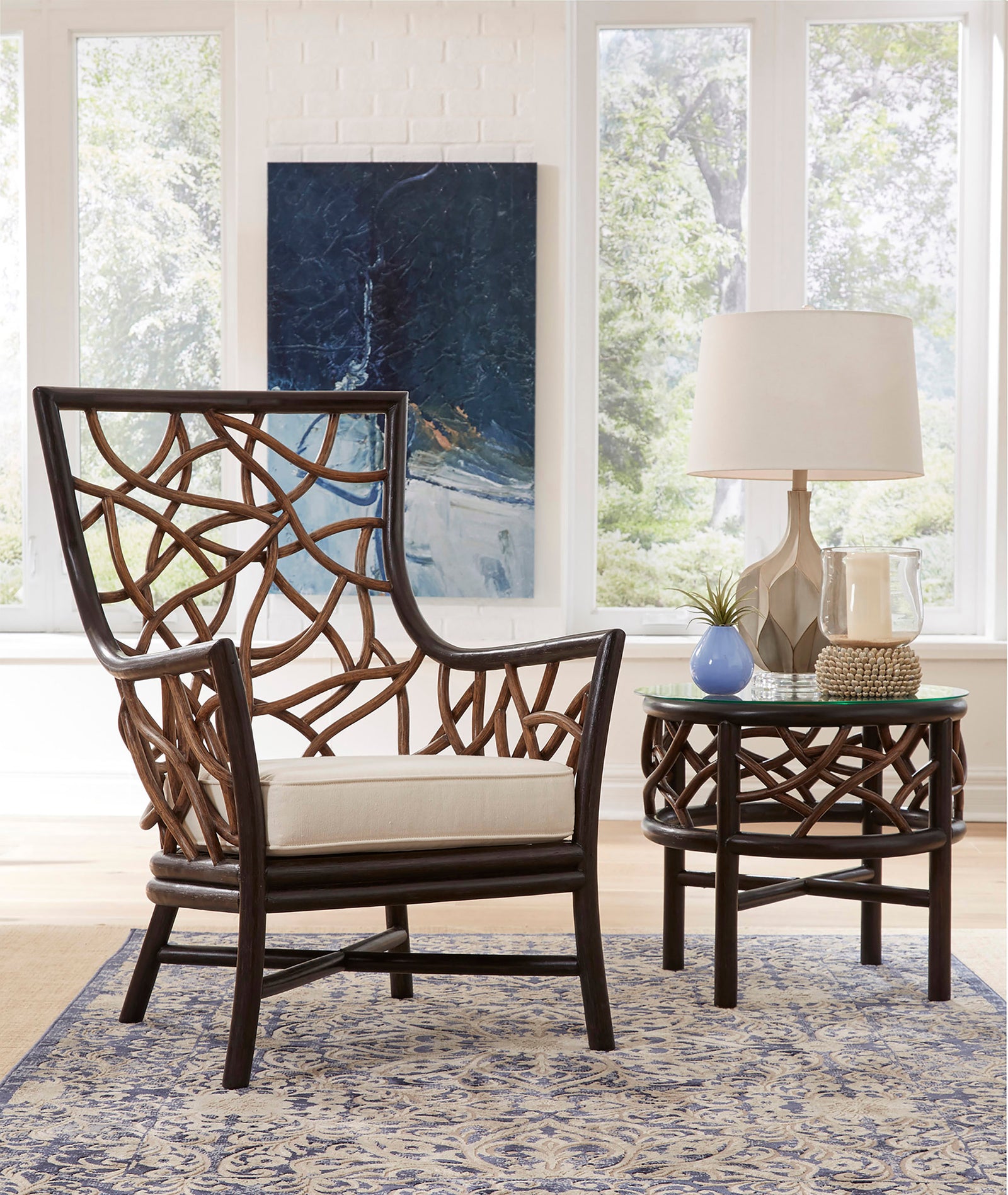 Panama Jack Sunroom Trinidad 2 PC Occasional Chair Set with Cushions PJS-1401-BLK-2CE - BetterPatio.com