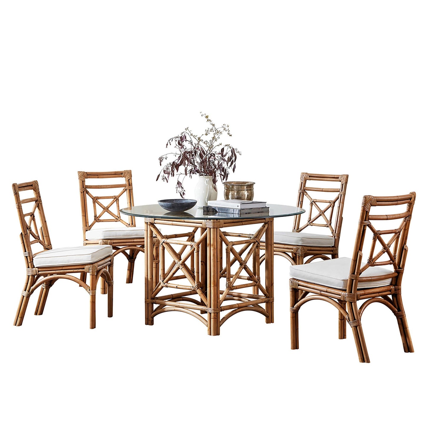 Panama Jack Sunroom Plantation Bay Dining Set with Cushions PJS-1501-HON-6PD - BetterPatio.com