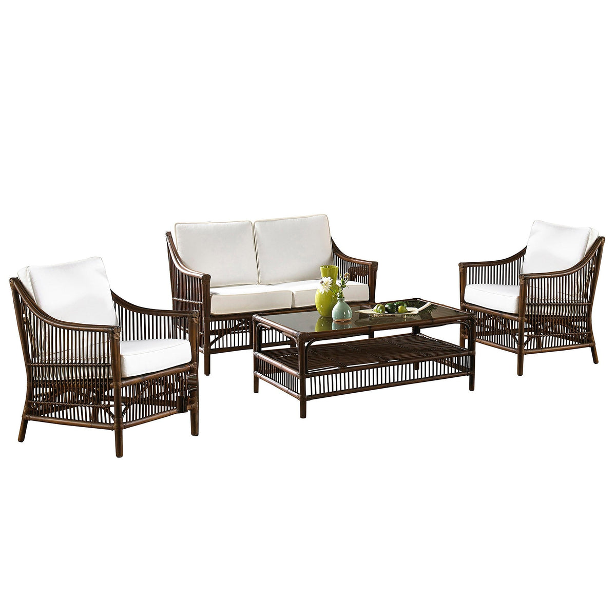 Panama Jack Sunroom Bora Bora 4 PC Living Set with Cushions PJS-2001-ATQ-4PS - BetterPatio.com