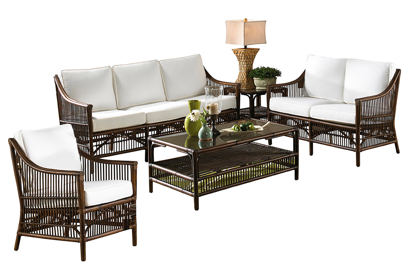 Panama Jack Sunroom Bora Bora 5 PC Living Set with Cushions PJS-2001-ATQ-5PS - BetterPatio.com