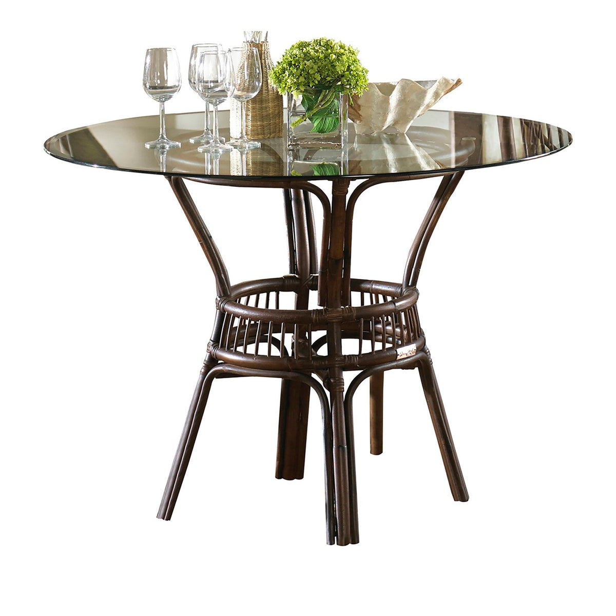 Panama Jack Sunroom Bora Bora Stackable Dining Base with Glass PJS-2001-ATQ-B-GL - BetterPatio.com