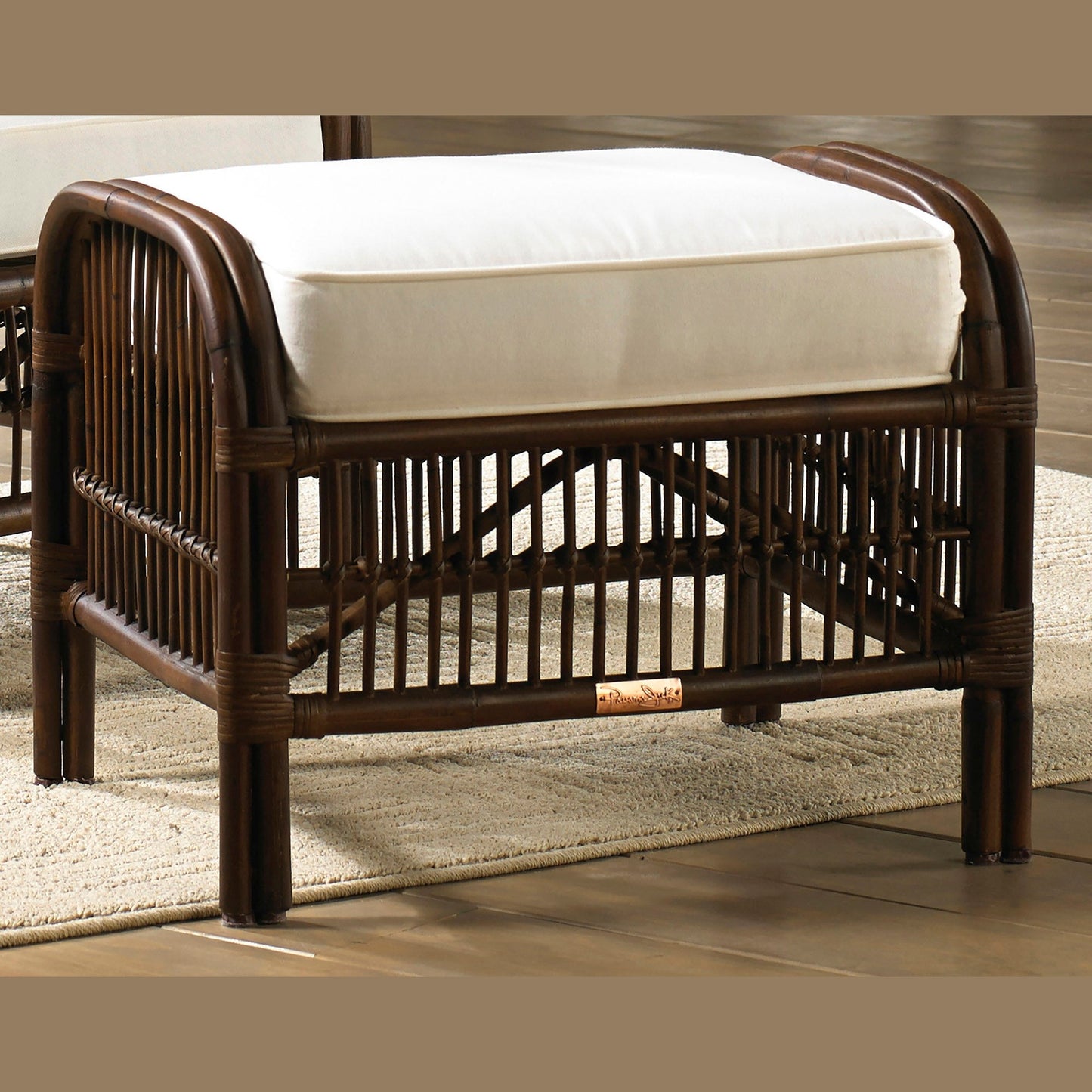 Panama Jack Sunroom Bora Bora Ottoman with Cushion PJS-2001-ATQ-OT - BetterPatio.com
