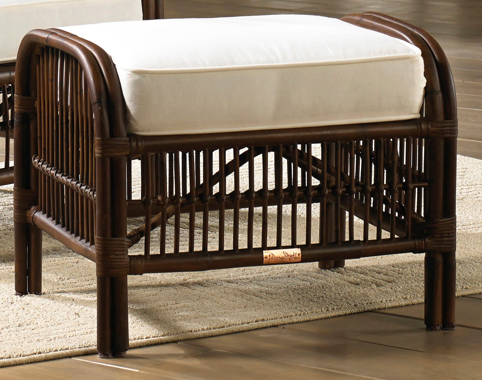 Panama Jack Sunroom Bora Bora Ottoman with Cushion PJS-2001-ATQ-OT - BetterPatio.com