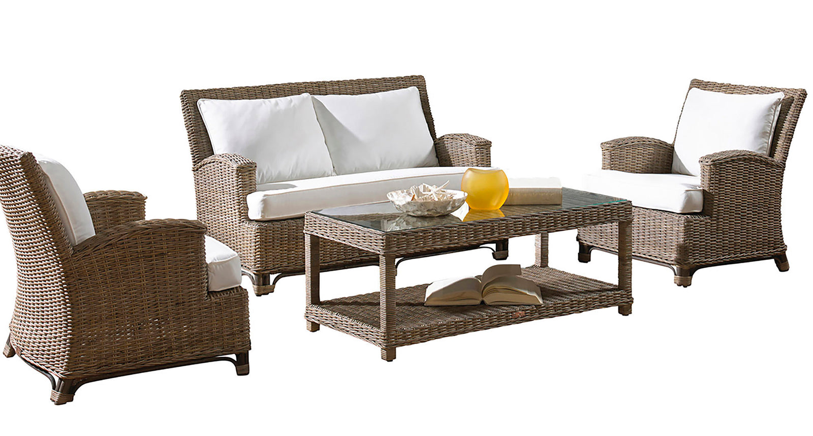 Panama Jack Sunroom Exuma 4 PC Living Set with Cushions PJS-3001-KBU-4PS - BetterPatio.com