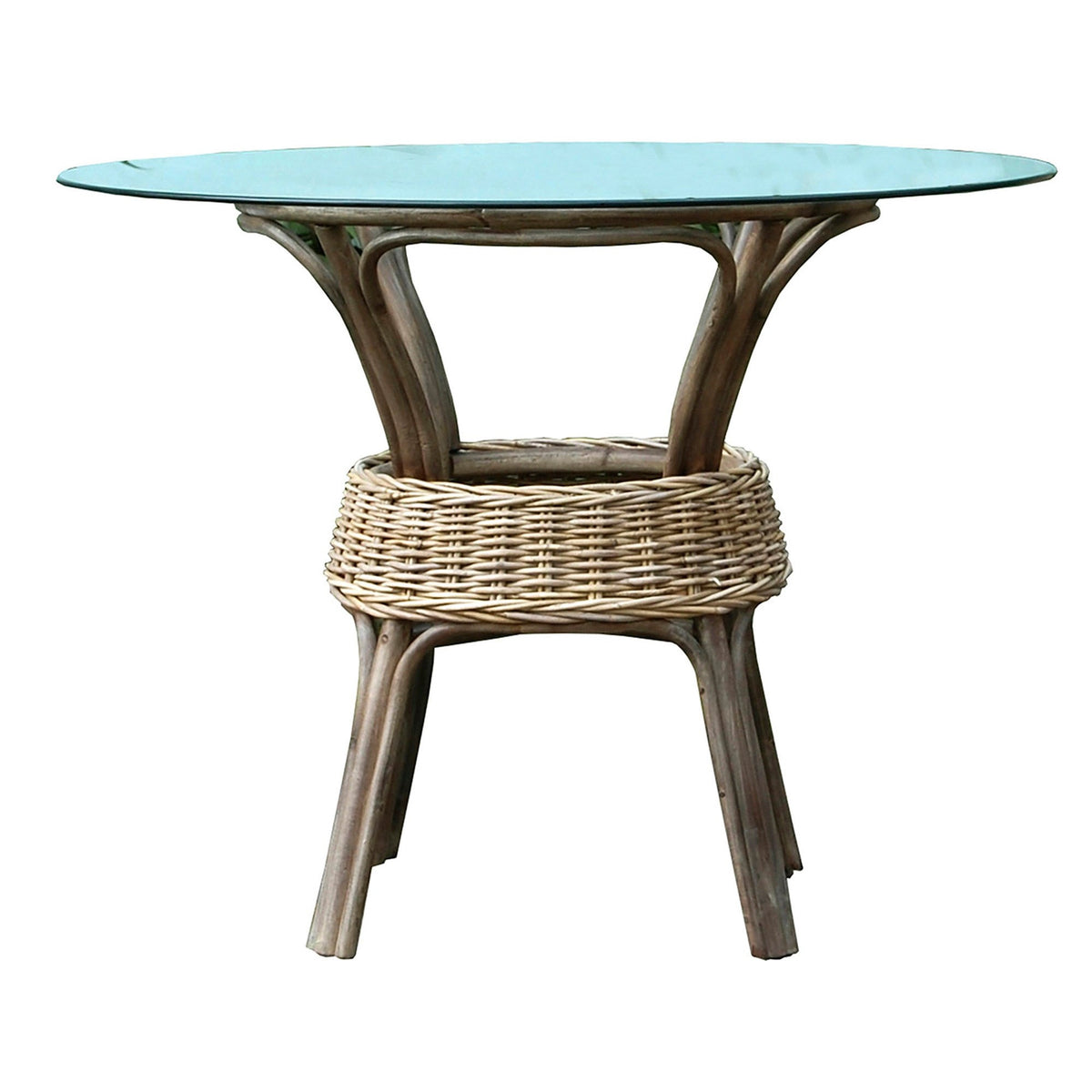 Panama Jack Sunroom Exuma Stackable Dining Base with Glass PJS-3001-KBU-B-GL - BetterPatio.com