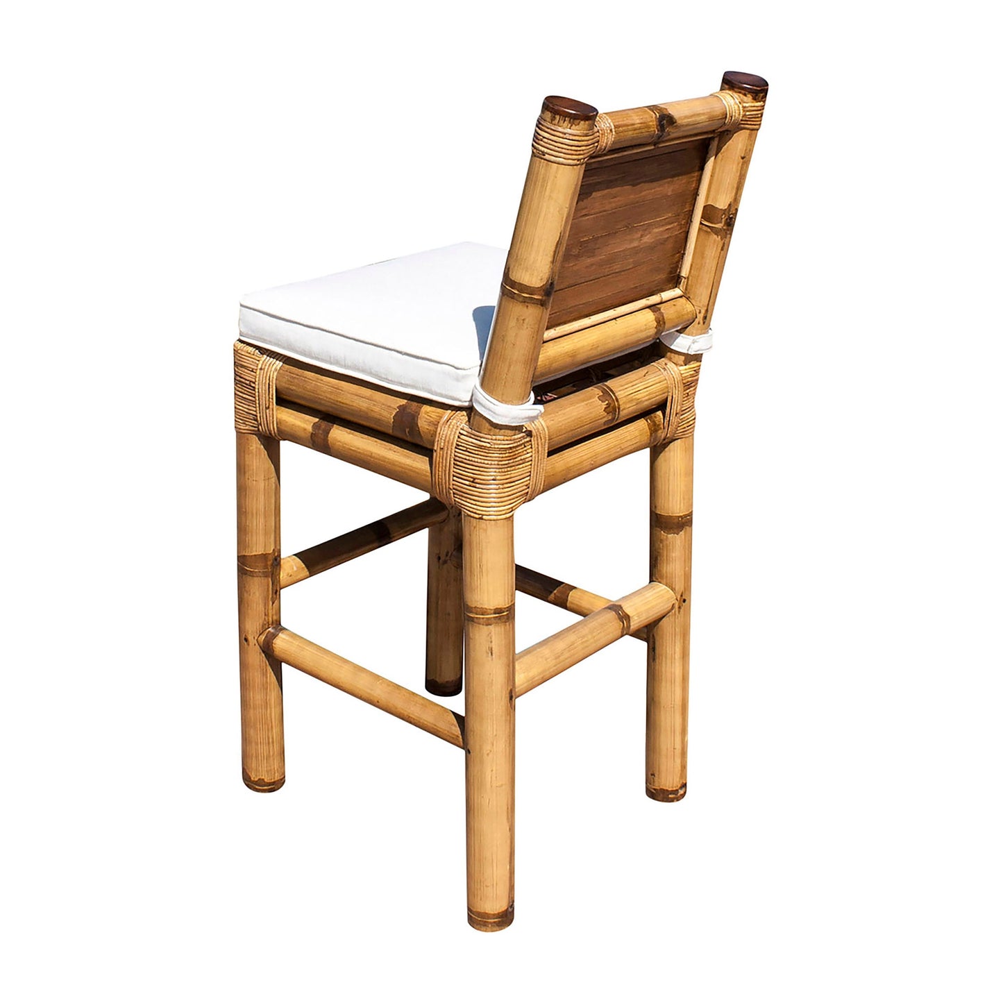 Panama Jack Sunroom Kauai Bamboo Barstool with Cushion PJS-4001-NAT-BS - BetterPatio.com