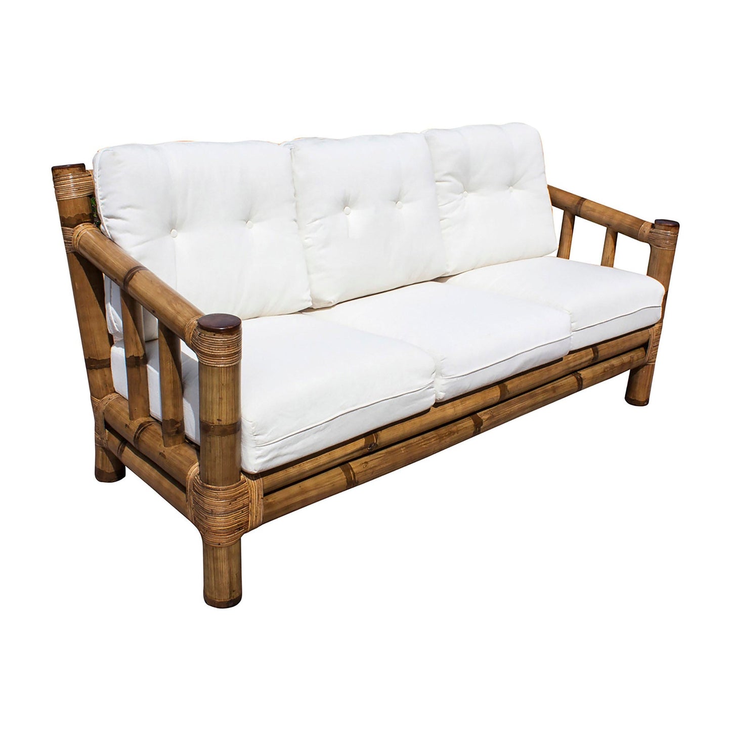Panama Jack Sunroom Kauai Bamboo Sofa with Cushions PJS-4001-NAT-S - BetterPatio.com